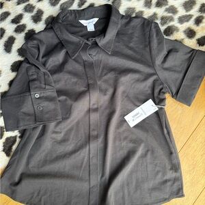 Liz clairborn 100% linen Black Shirt